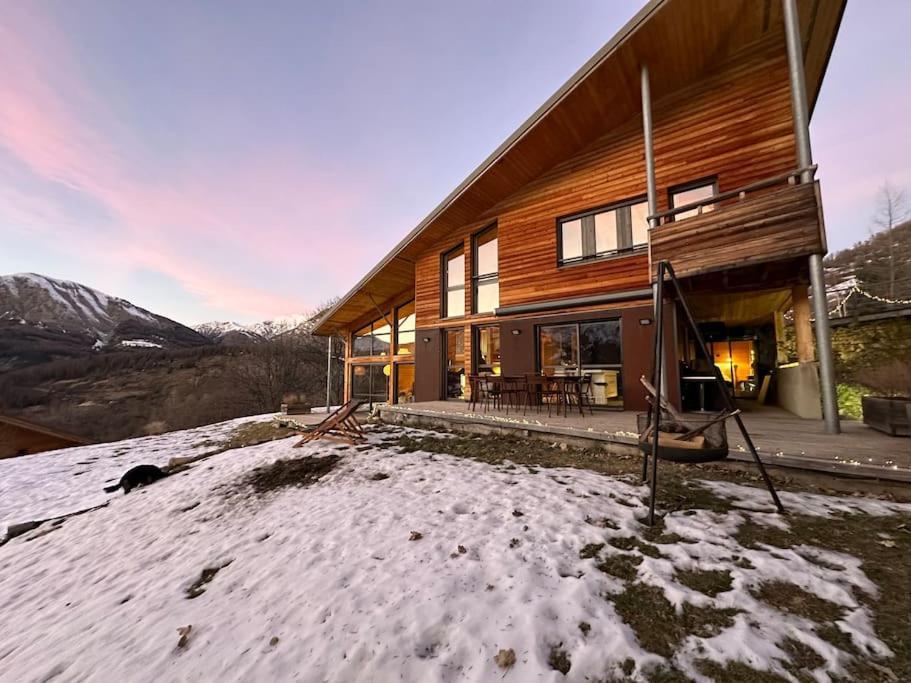 Chalet D'Architecte Avec Vue Panoramique Allos Esterno foto