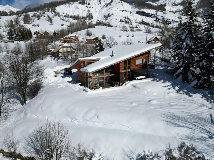 Chalet D'Architecte Avec Vue Panoramique Allos Esterno foto